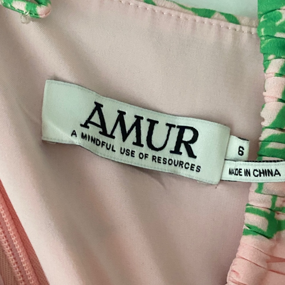 AMUR Kalyan Cutout Maxi Dress Pink with Green Floral Print - Picture 6 of 9